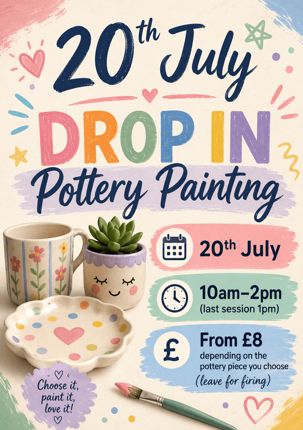 Drop-in Pottery Painting