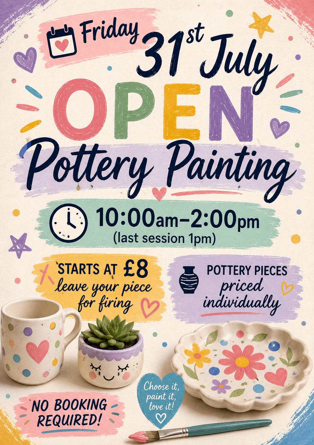 Drop-in Pottery Painting